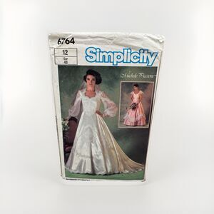 Simplicity 6764 Fairytale Heirloom Wedding Gown Sz 12 Dress Michele Piccione